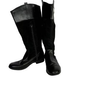 Cushion Walk AVON Size 11 BOOTS Black 18" tall side zipper Women shoe